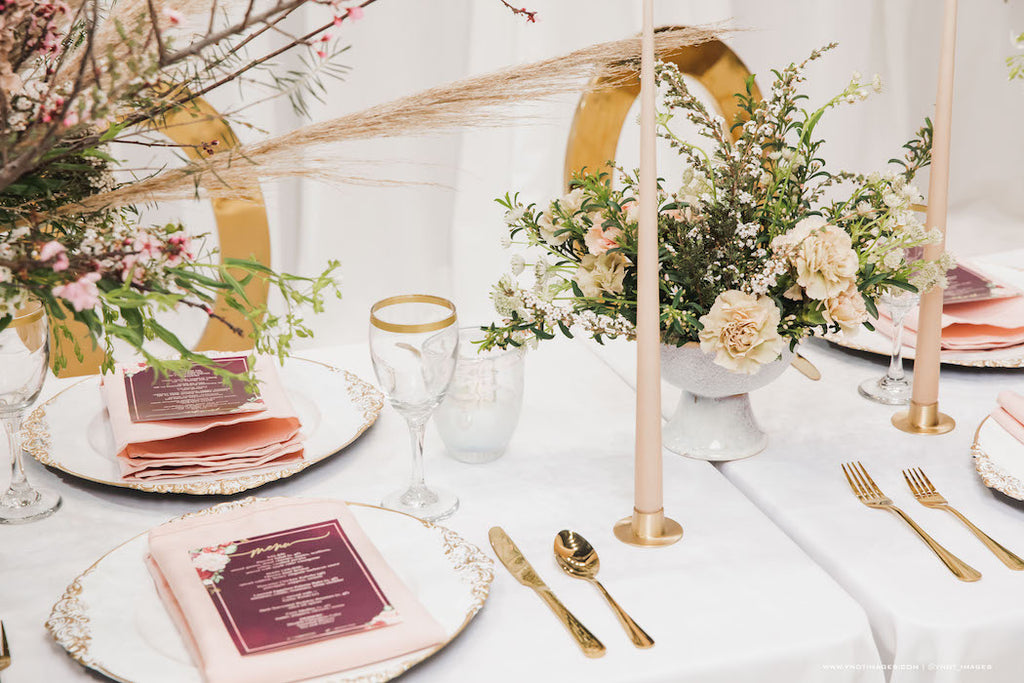blush bridal tablescape