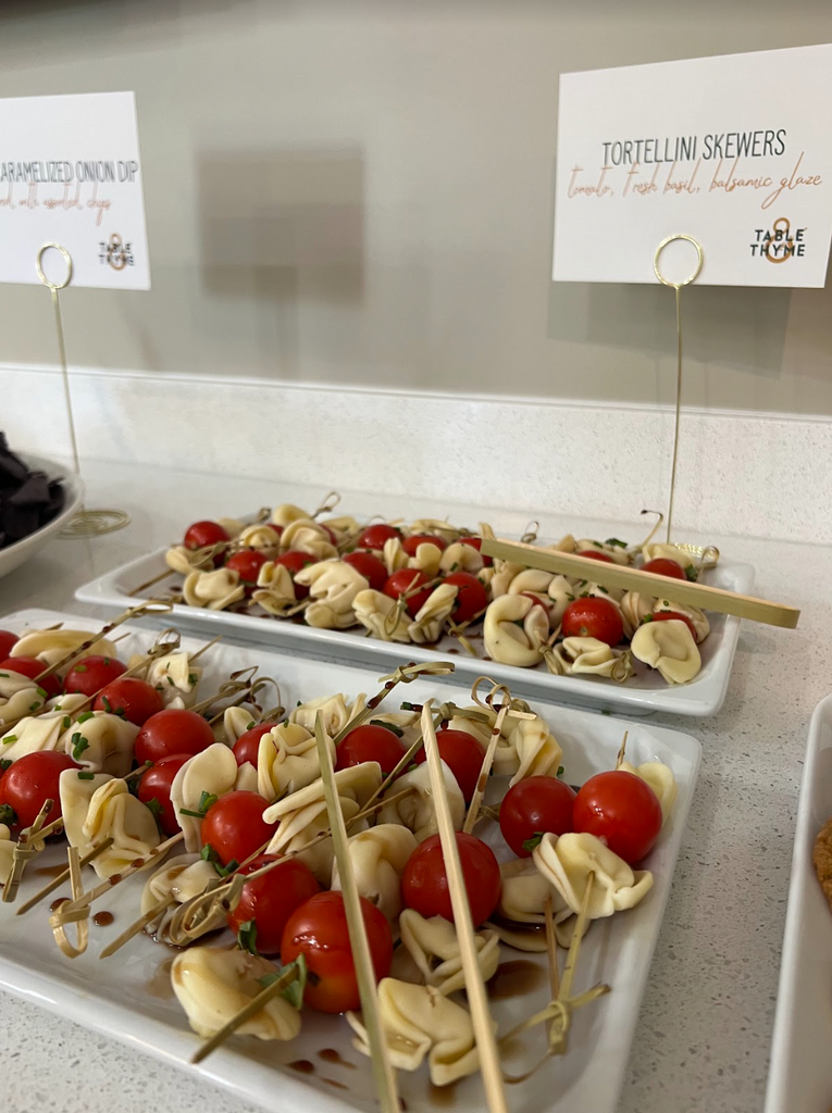 Table & Thyme Business Lunch Catering tortellini skewers