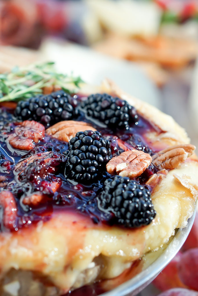 Blackberry and thyme baked brie