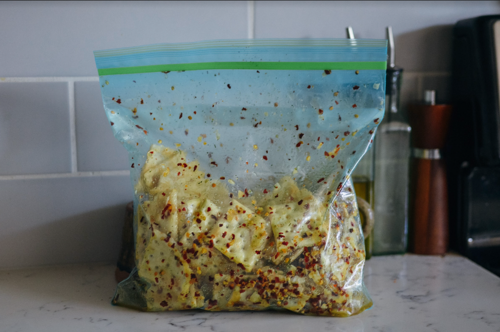 Alabama Fire Crackers- Saltine crackers, oil, and spices tossed in plastic bag