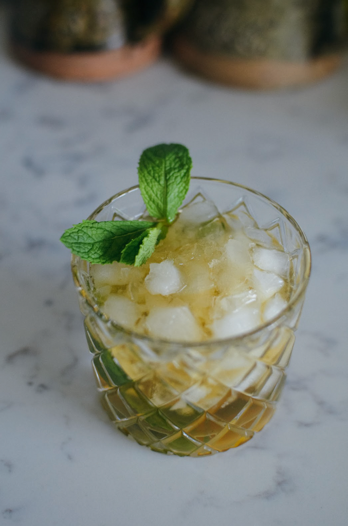 Table & Thyme Mint Julep Recipe, mint julep in a glass