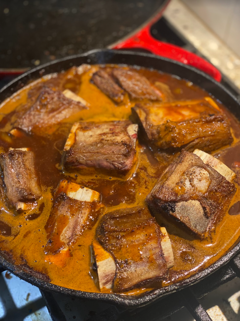 A Decadent Dinner for Two: Red Wine Braised Beef Ribs