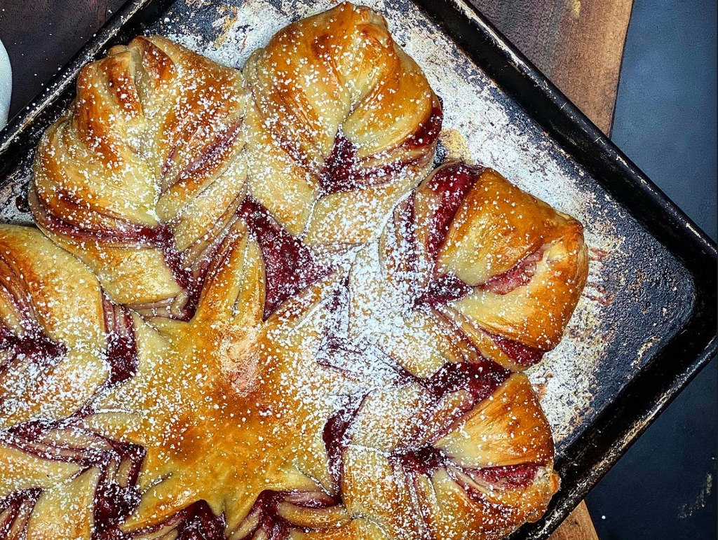 Holiday Raspberry Star Bread