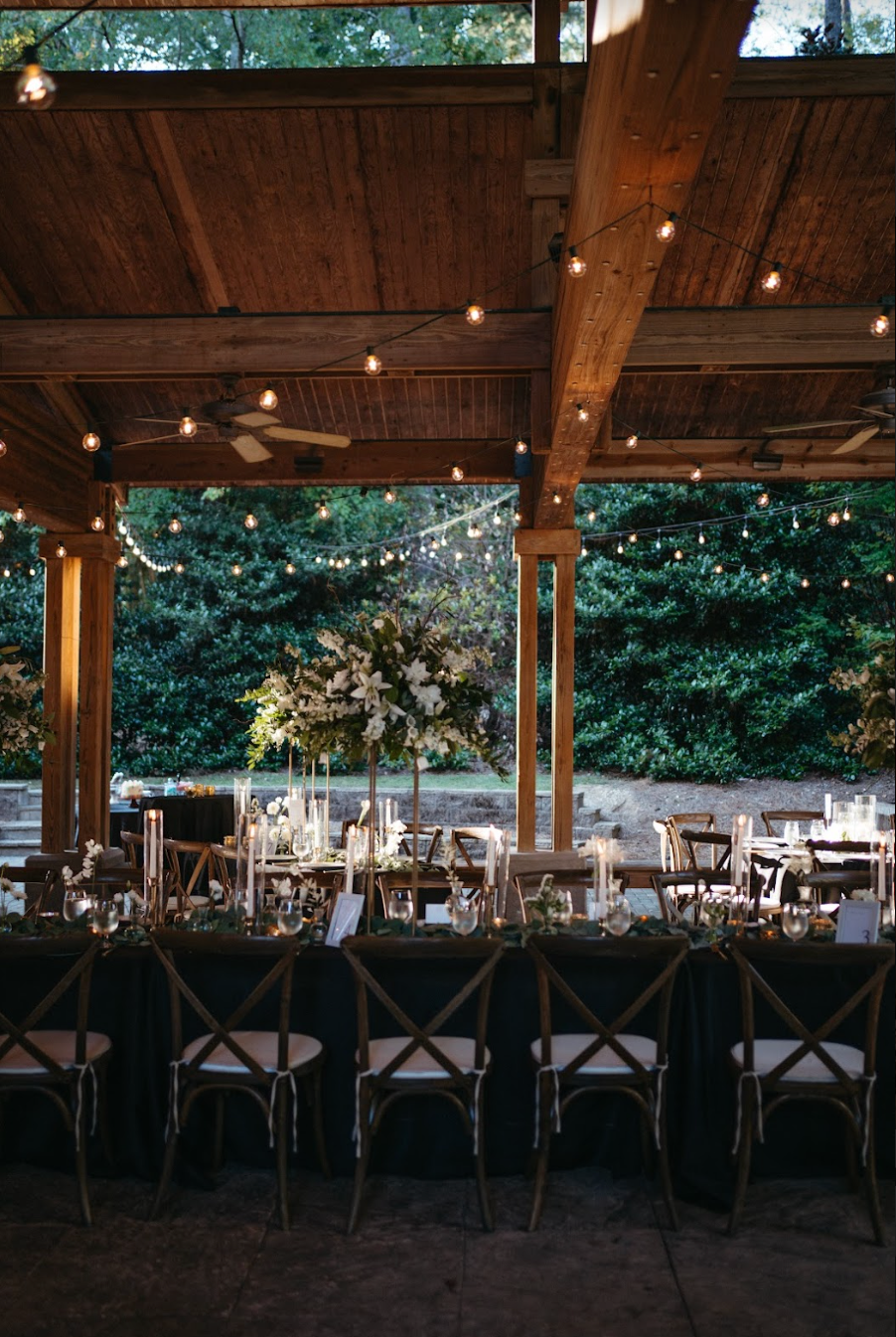 Wedding reception dining table