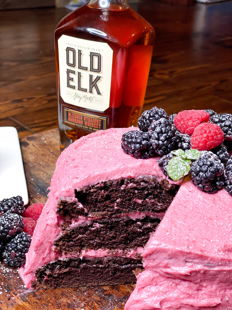 Bourbon chocolate cake with blackberry buttercream- table and thyme- old elk