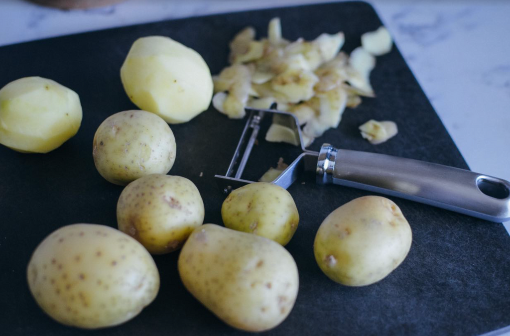 rosemary garlic melting potatoes recipe peeling potatoes