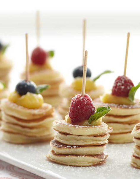 mini berry pancake stacks