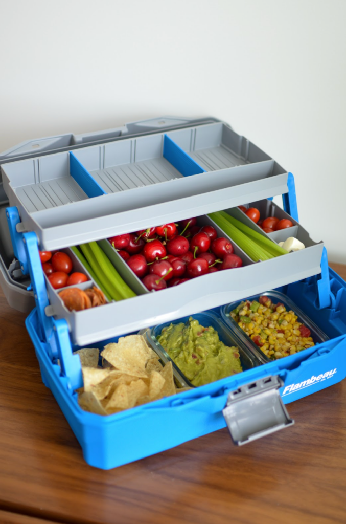 Father's Day snack box gift- tackle box with finger foods