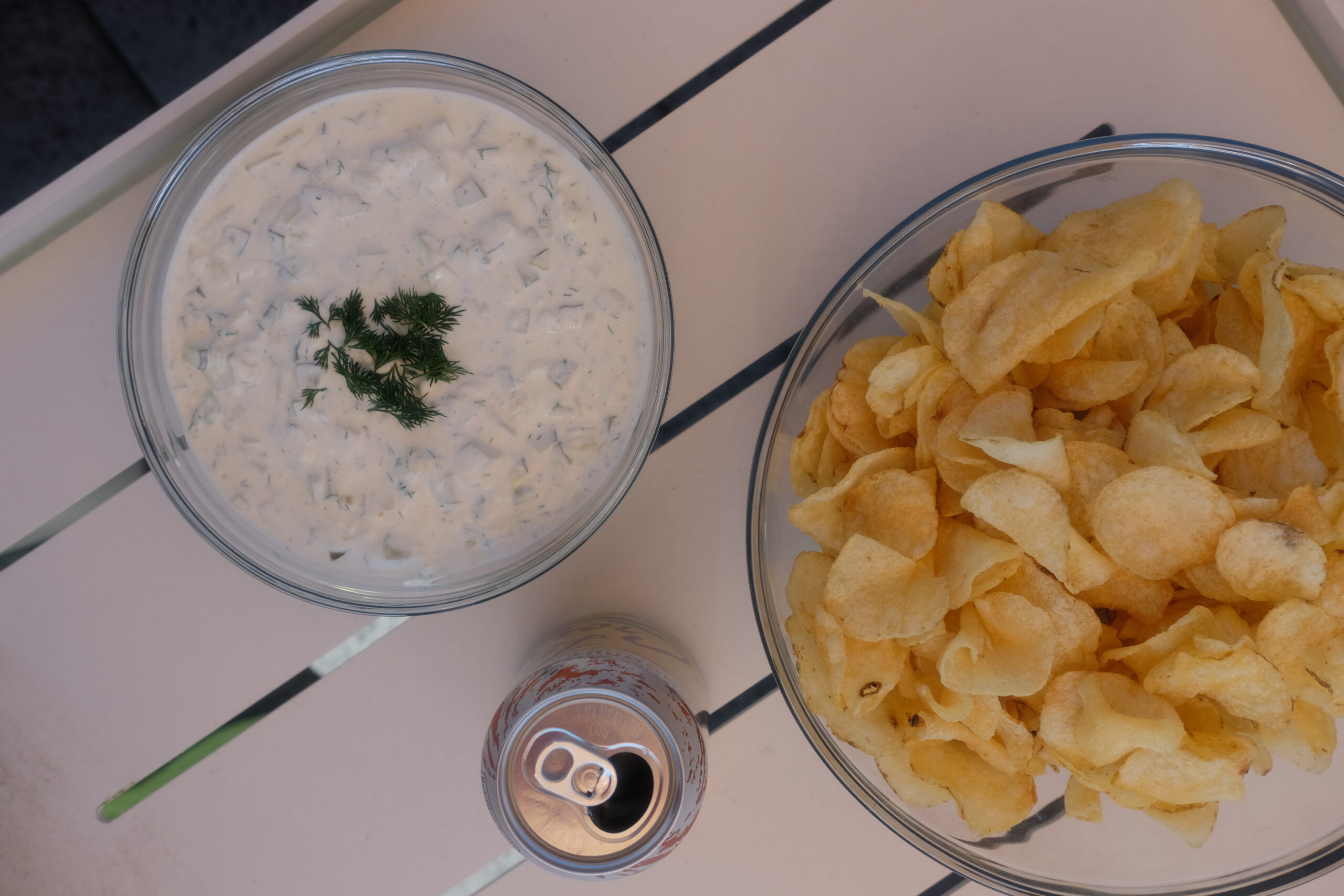 This dip is chunky, briny, tangy and sharp with just the right amount of creaminess to balance out the pickle taste.