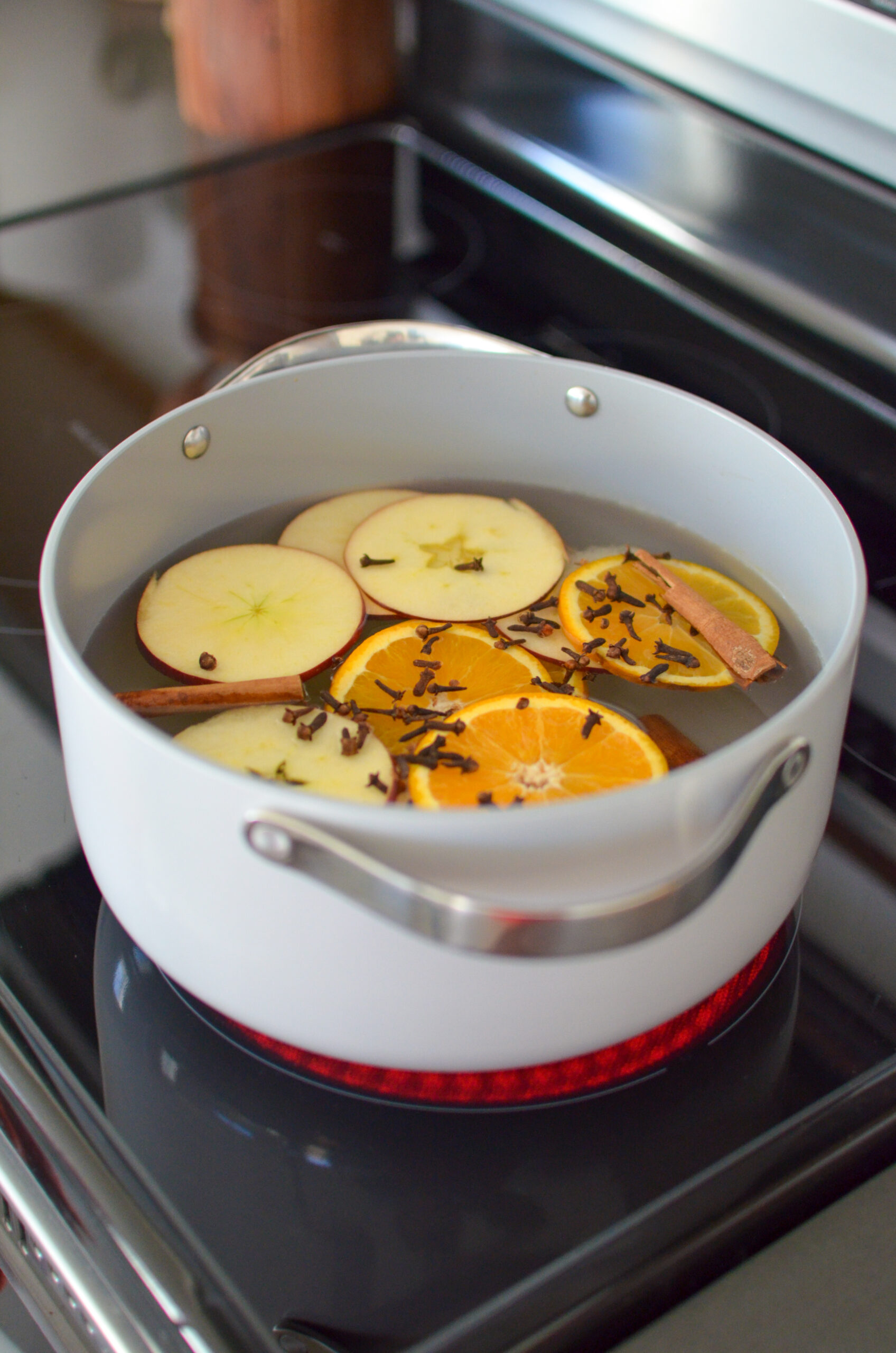 When the weather is oh, so cold, and you know it’s going to be a cozy day indoors, prepare a pot of this potpourri to make your home feel like a warm hug.